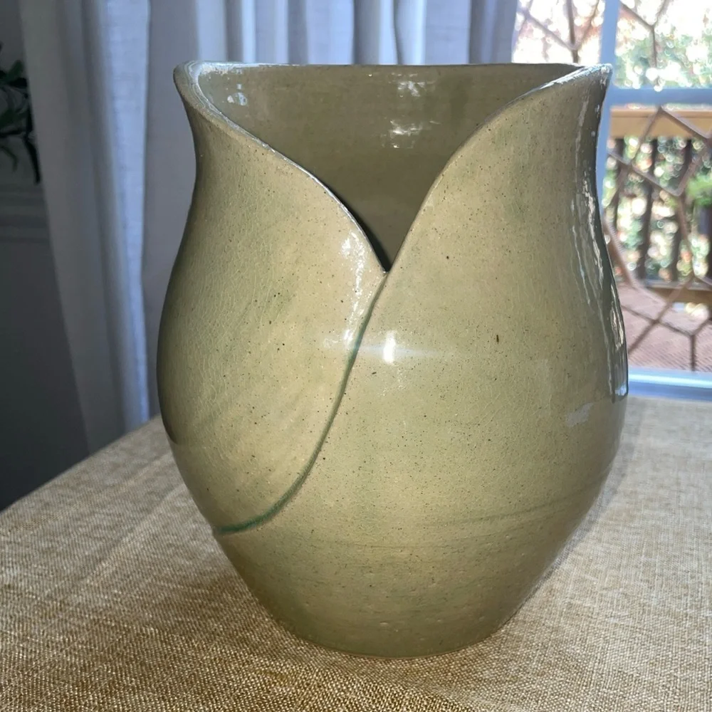 Vintage Art Pottery Ceramic Handmade Vase Signed